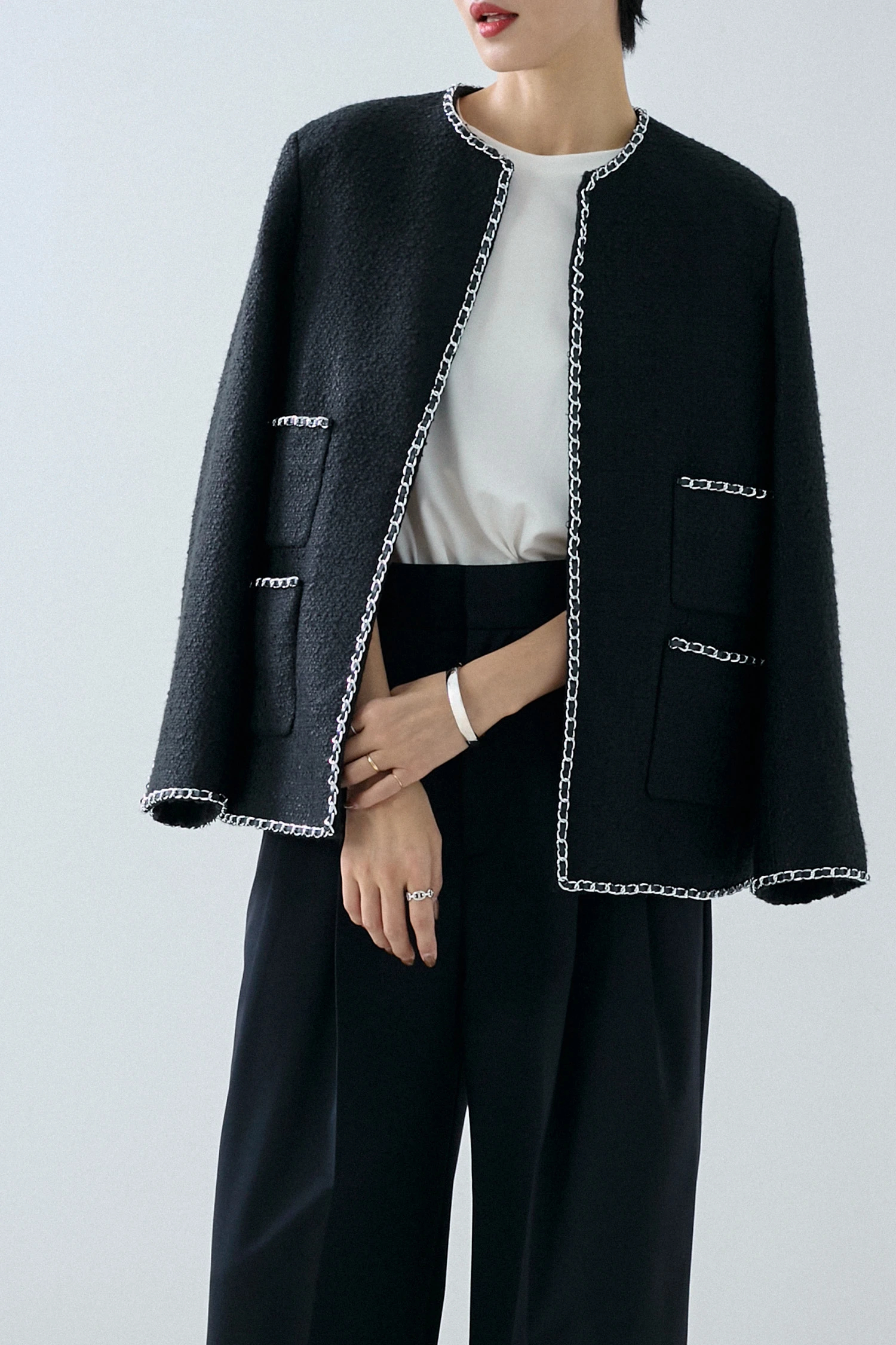 HAUNT（ハウント）｜CHAIN-TRIMMED TWEED JKアイテムの詳細