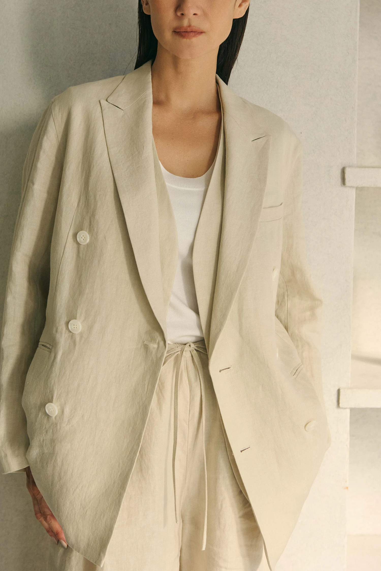 HAUNT（ハウント）｜D-BREASTED LINEN JACKETアイテムの詳細