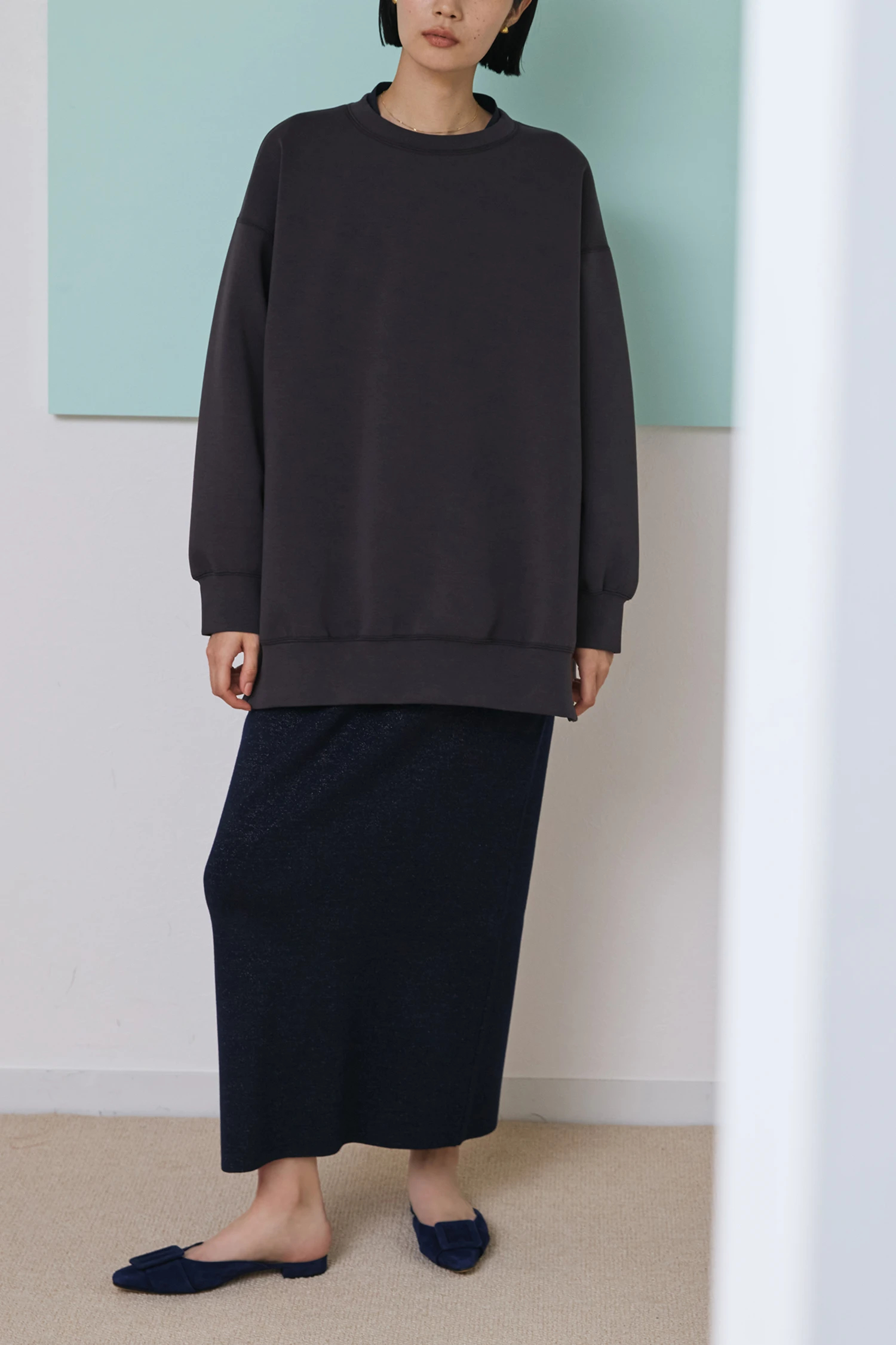 STATE OF MIND（ステートオブマインド）｜lame knit skirt