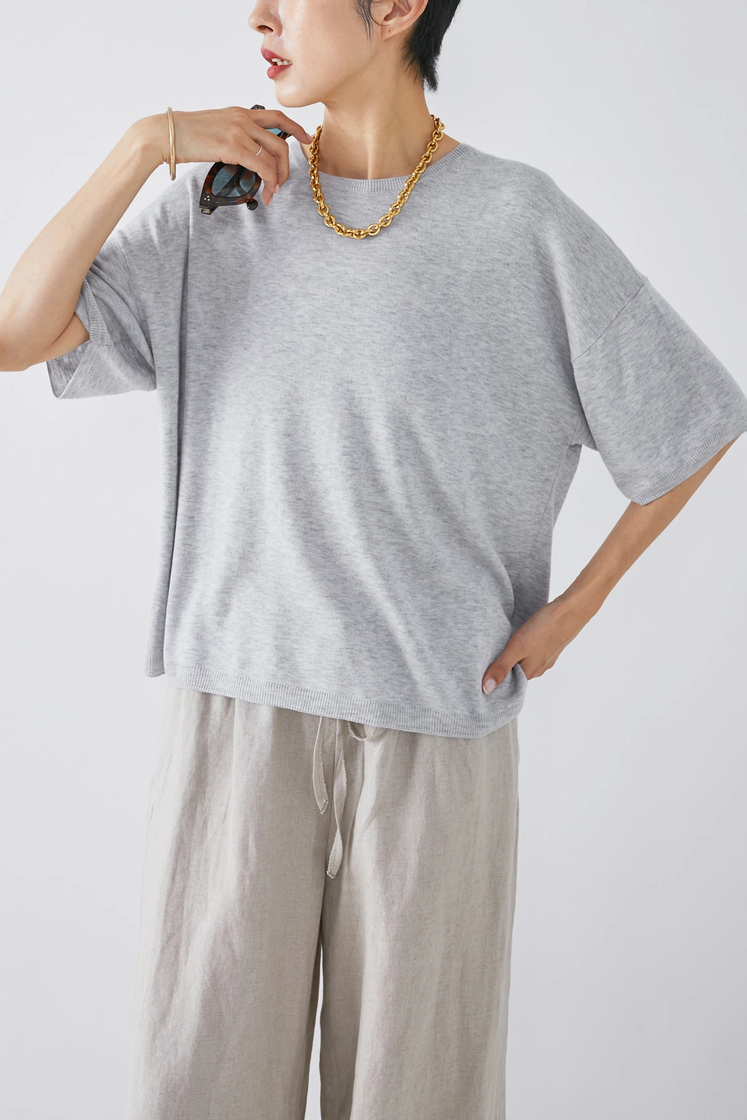 HAUNT（ハウント）｜C/SILK T SHIRT KNITアイテムの詳細