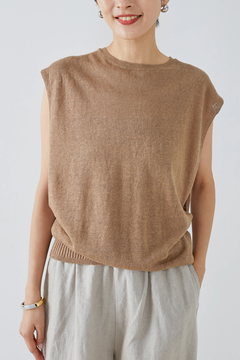 HAUNT(ハウント) |LINEN SLEEVELESS PO