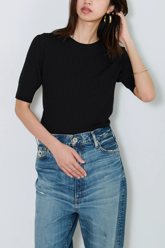 HAUNT(ハウント) |RIB HALFSLEEVE KNIT