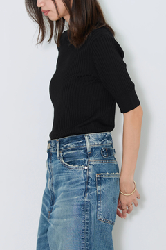 HAUNT(ハウント) |RIB HALFSLEEVE KNIT