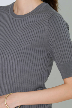 HAUNT(ハウント) |RIB HALFSLEEVE KNIT