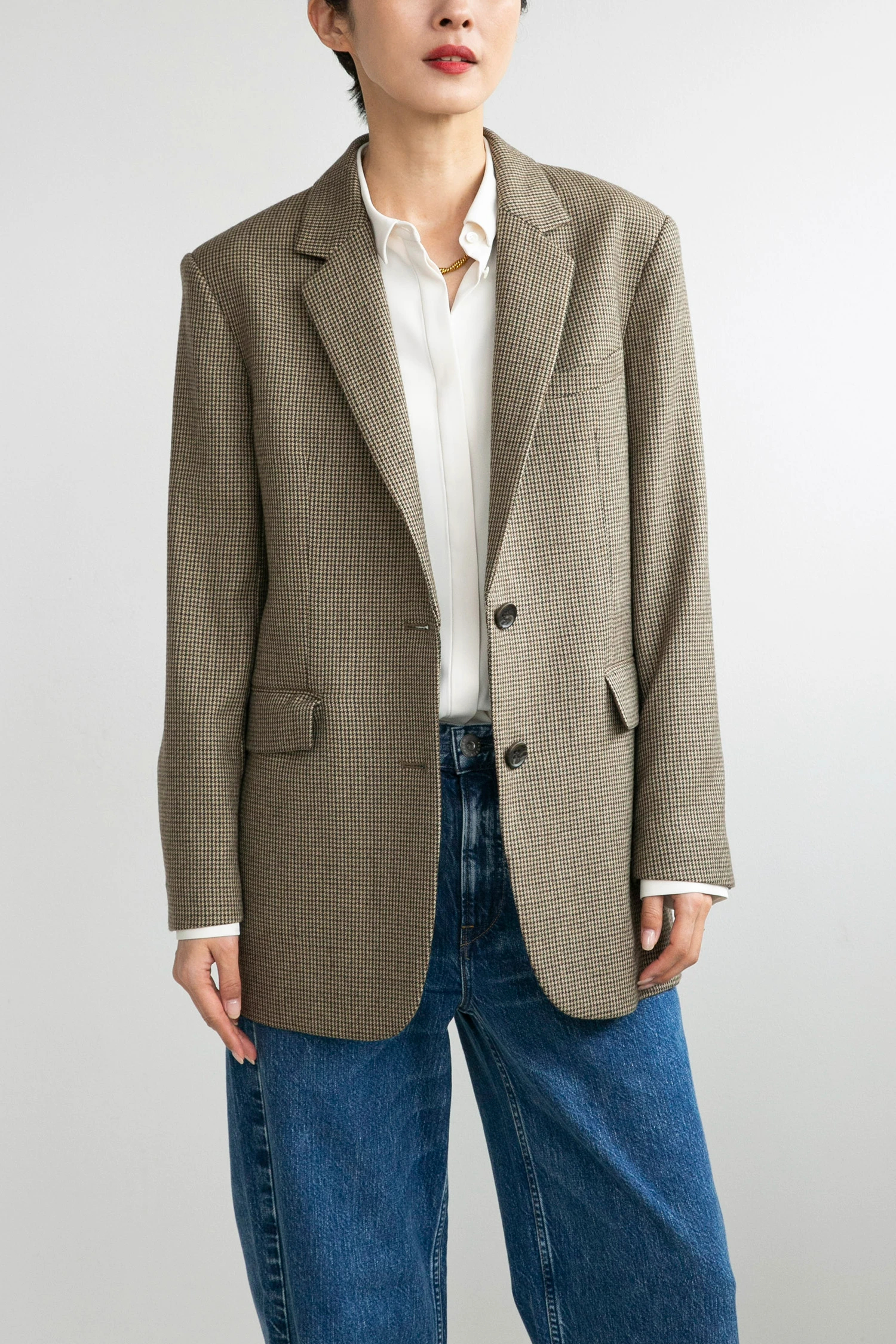 美品【HAUNTハウント】ノーカラーツイードオーバーサイズジャケット HAUNT（ハウント）｜TWEED JACKETアイテムの詳細 | GUESTLIST