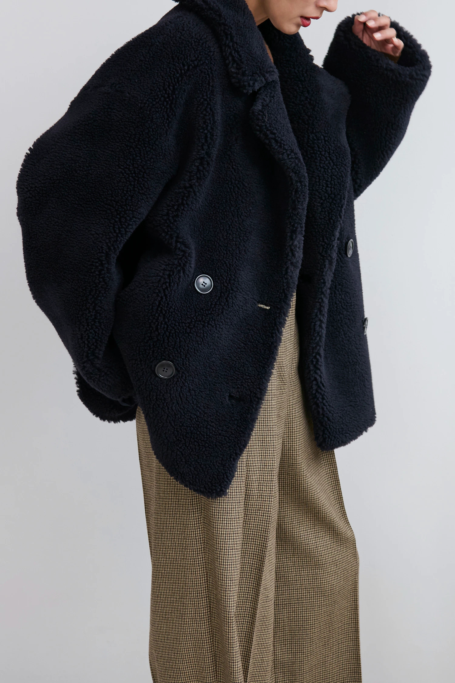 2025AW✨HAUNT ハウント ボアコートNAVY ネイビー 36 HAUNT（ハウント 