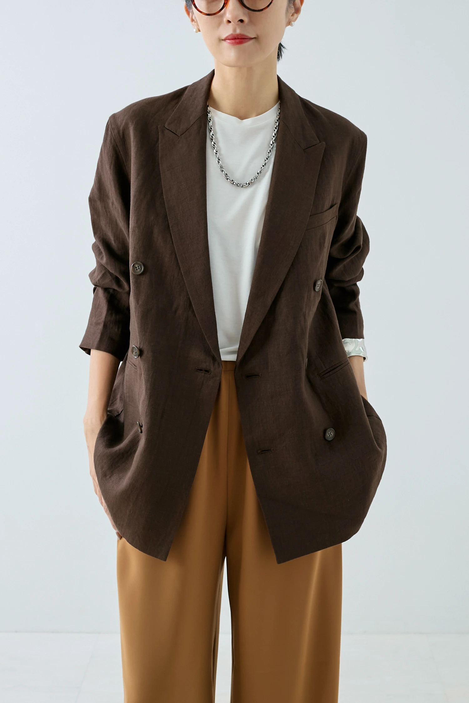 HAUNT（ハウント）｜D-BREASTED LINEN JACKETアイテムの詳細