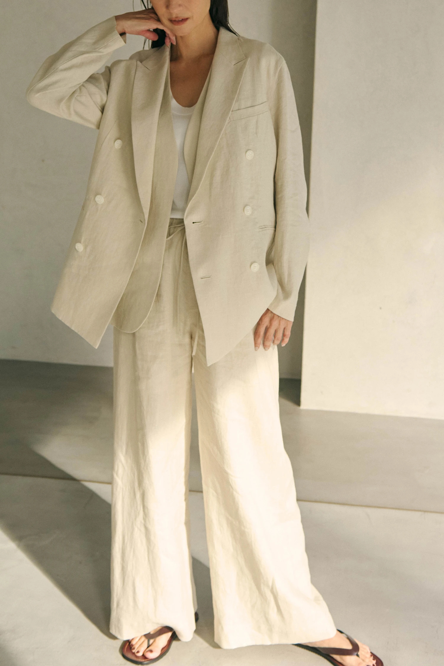 HAUNT（ハウント）｜D-BREASTED LINEN JACKETアイテムの詳細