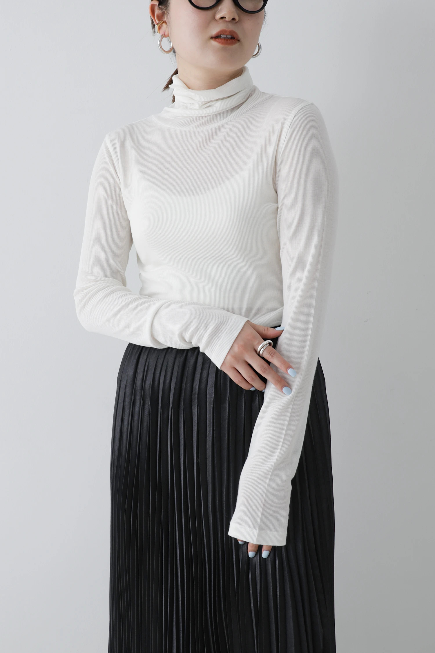 STATE OF MIND（ステートオブマインド）｜rib sheer high neck