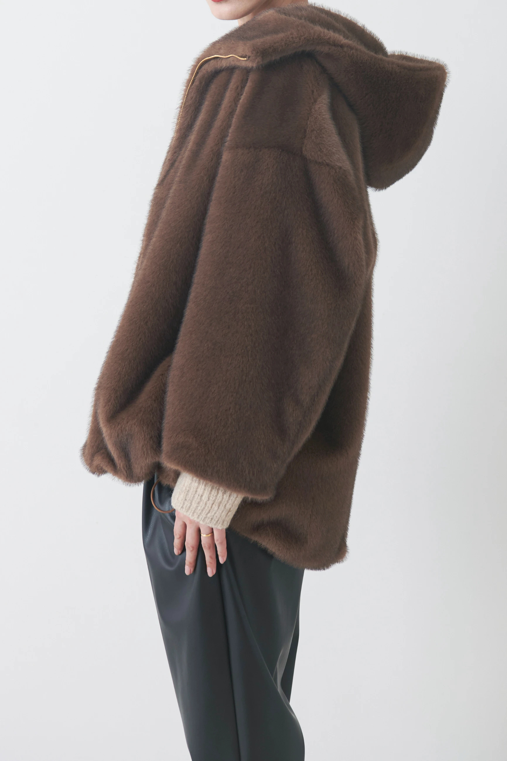 ZARA 新品 完売 ニットケープジャケット ミンク Sサイズ STATE