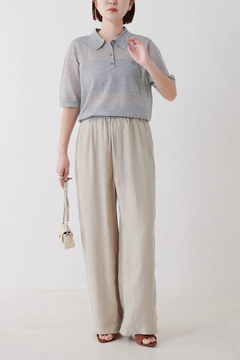 STATE OF MIND(ステートオブマインド) |sheer lame polo knit