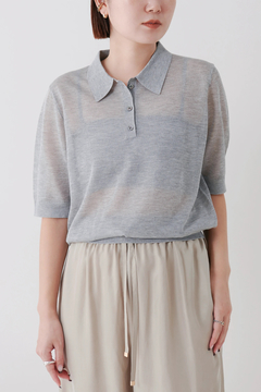 STATE OF MIND(ステートオブマインド) |sheer lame polo knit