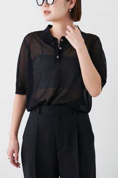 STATE OF MIND(ステートオブマインド) |sheer lame polo knit