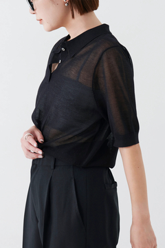 STATE OF MIND(ステートオブマインド) |sheer lame polo knit