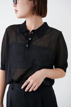 STATE OF MIND(ステートオブマインド) |sheer lame polo knit