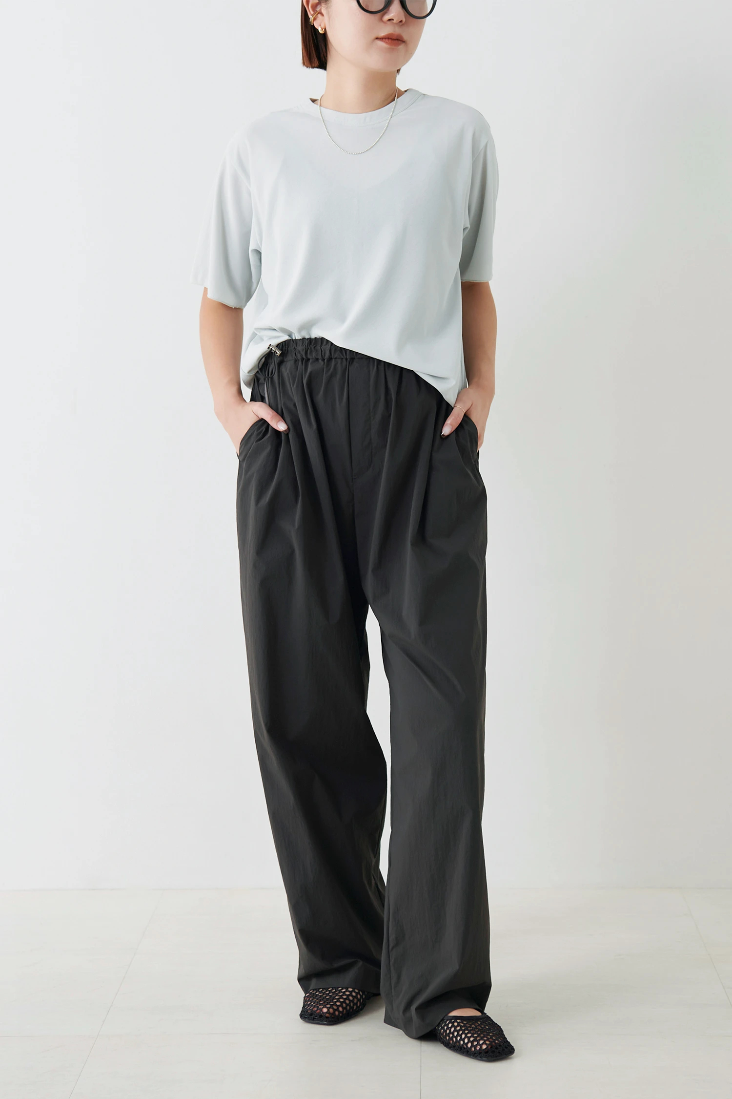 belted pin tuck straight pants | Katrin TOKYO