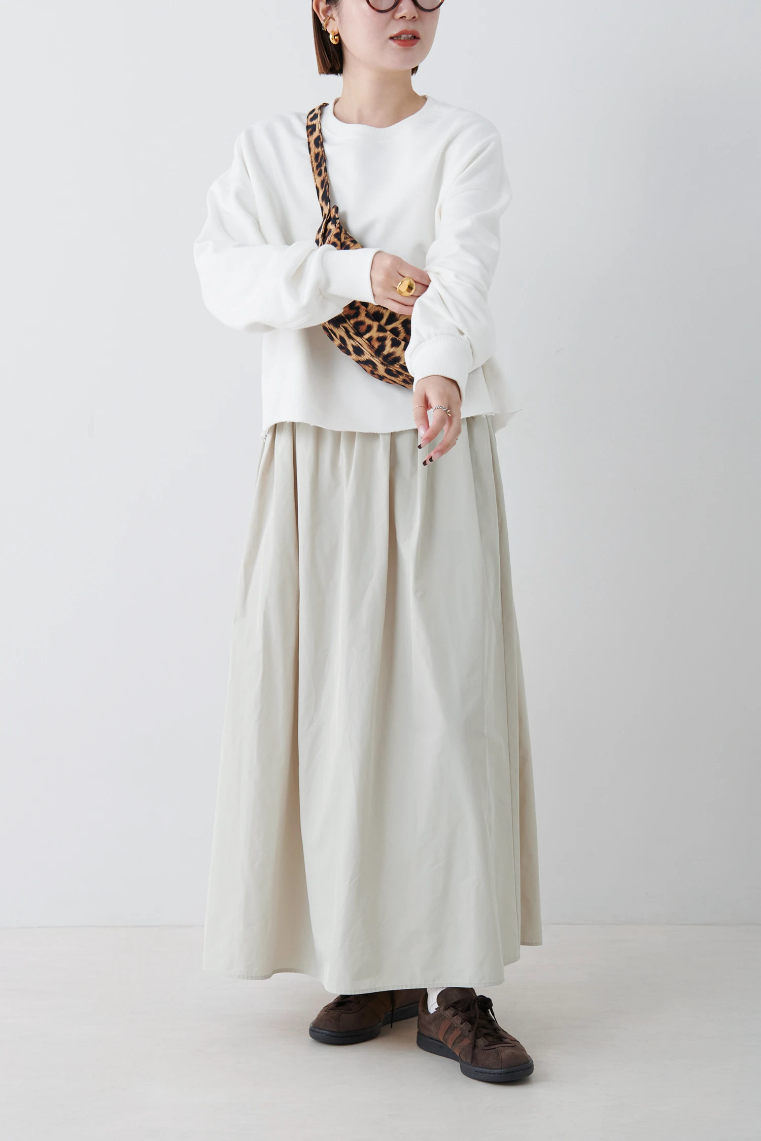 LUXE】メタリックサテンギャザースカート | おしゃれな大人