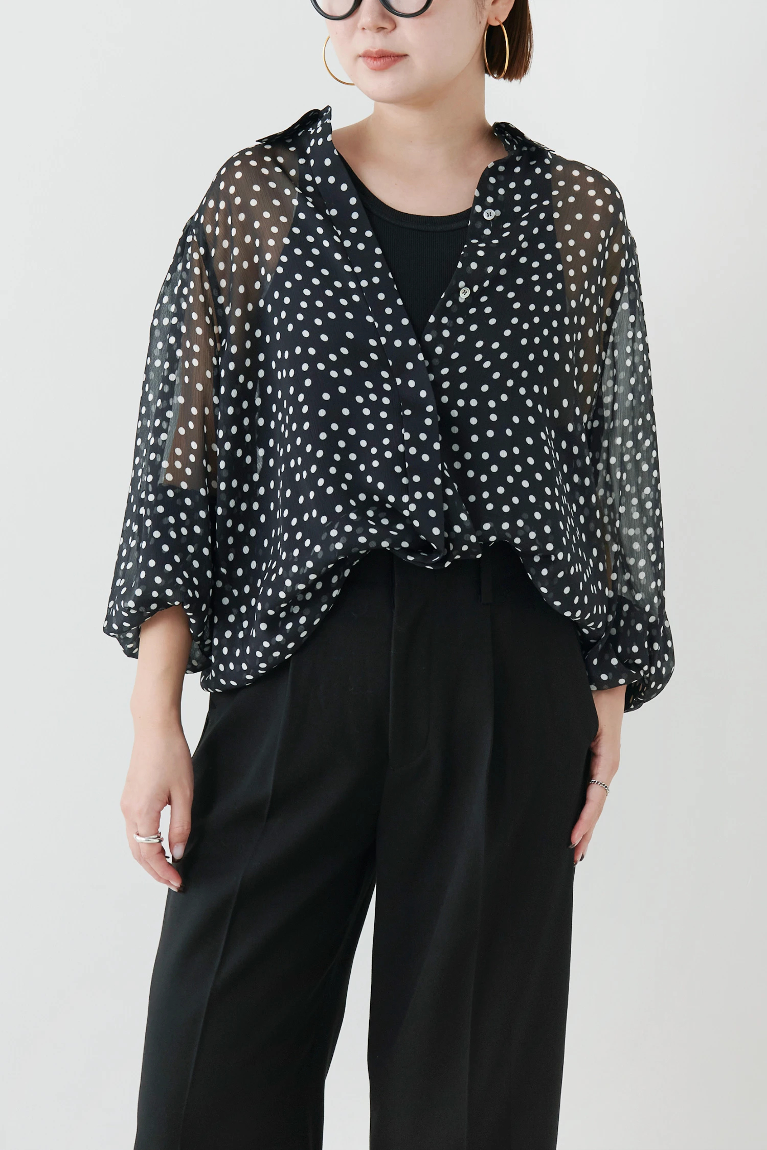 STATE OF MIND（ステートオブマインド）｜dot sheer blouse