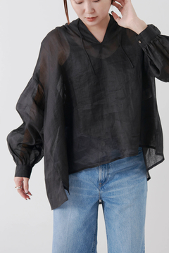 STATE OF MIND(ステートオブマインド) |linen sheer blouse