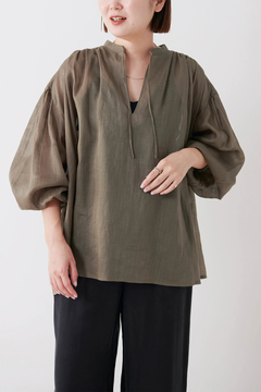 STATE OF MIND(ステートオブマインド) |linen sheer blouse