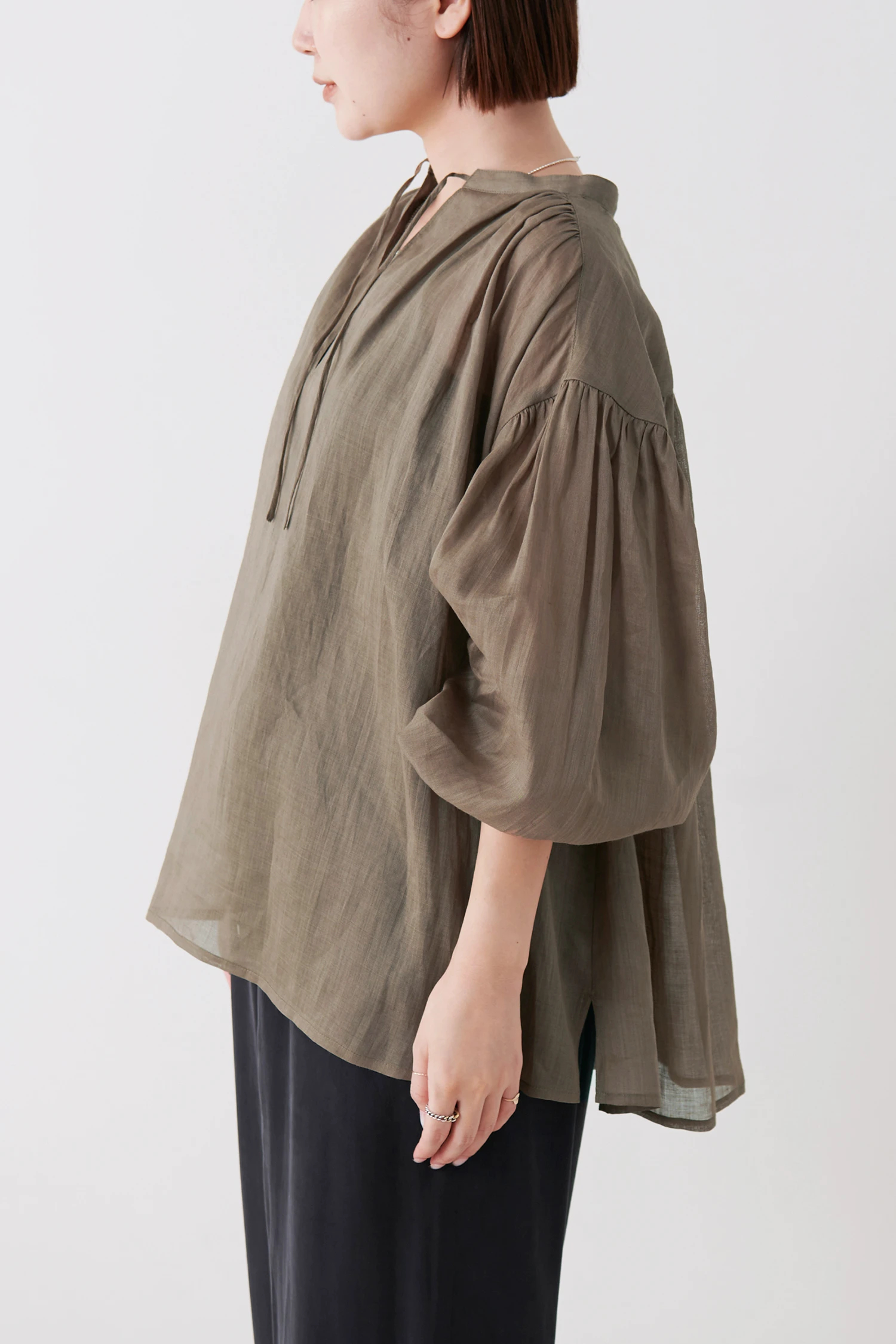 STATE OF MIND（ステートオブマインド）｜linen sheer blouseアイテム