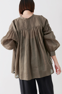 STATE OF MIND(ステートオブマインド) |linen sheer blouse