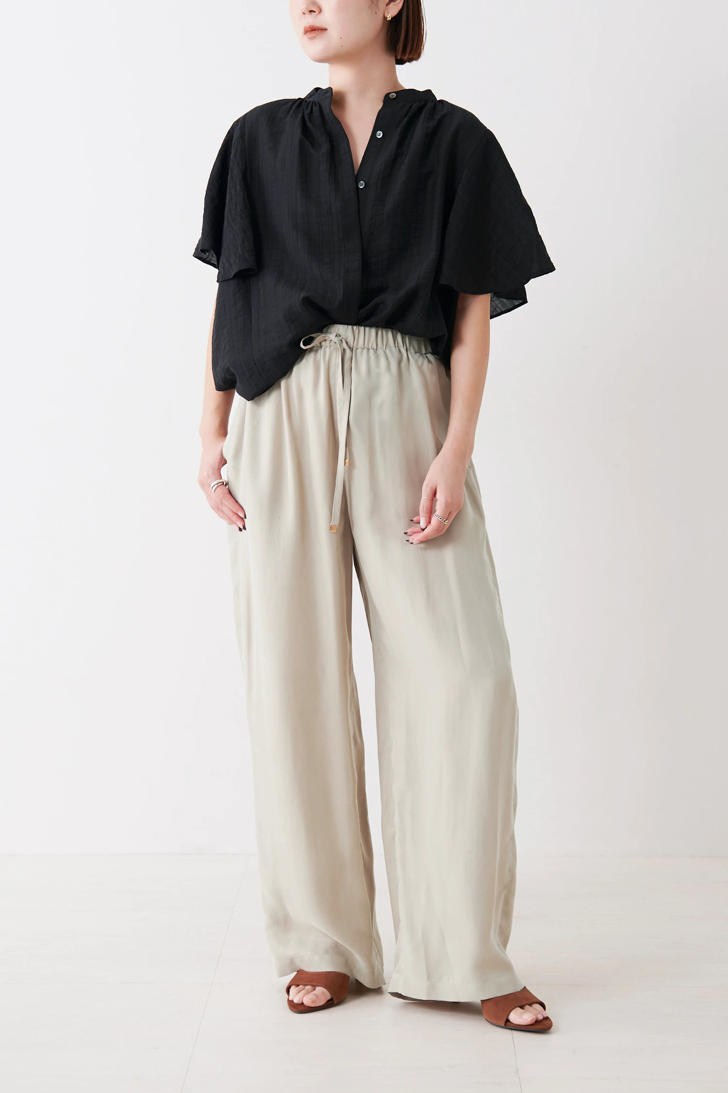 STATE OF MIND（ステートオブマインド）｜sheer stripe blouse