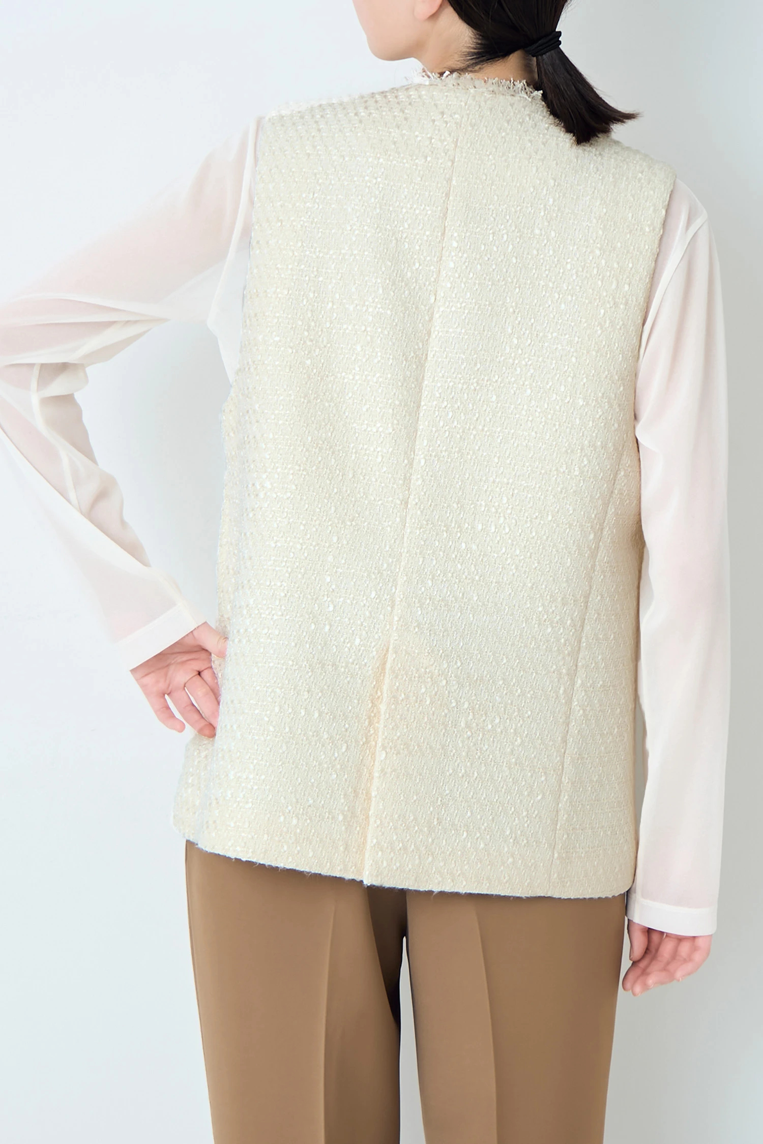 STATE OF MIND（ステートオブマインド）｜tweed v-neck vestアイテムの