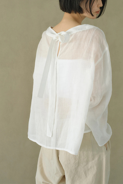 STATE OF MIND(ステートオブマインド) |linen back-tie blouse