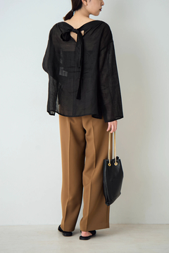 STATE OF MIND(ステートオブマインド) |linen back-tie blouse