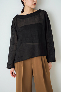 STATE OF MIND(ステートオブマインド) |linen back-tie blouse