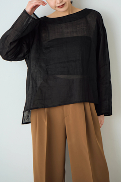 STATE OF MIND(ステートオブマインド) |linen back-tie blouse
