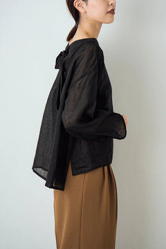 STATE OF MIND(ステートオブマインド) |linen back-tie blouse