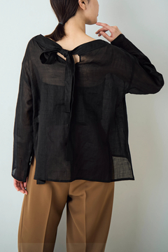 STATE OF MIND(ステートオブマインド) |linen back-tie blouse