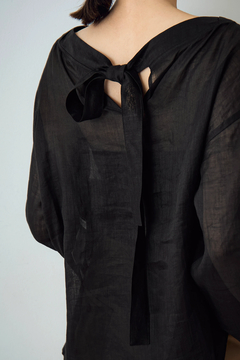 STATE OF MIND(ステートオブマインド) |linen back-tie blouse