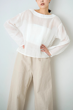 STATE OF MIND(ステートオブマインド) |linen back-tie blouse