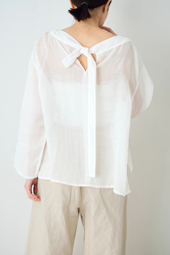 STATE OF MIND(ステートオブマインド) |linen back-tie blouse