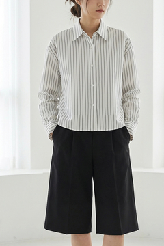 STATE OF MIND(ステートオブマインド) |striped crop shirt