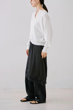 STATE OF MIND(ステートオブマインド) |satin lace skirt