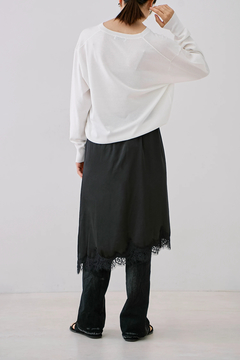 STATE OF MIND(ステートオブマインド) |satin lace skirt