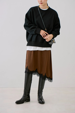 STATE OF MIND(ステートオブマインド) |satin lace skirt