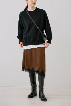 STATE OF MIND(ステートオブマインド) |satin lace skirt