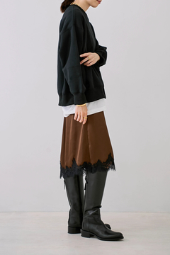 STATE OF MIND(ステートオブマインド) |satin lace skirt