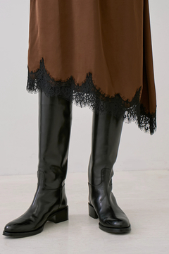 STATE OF MIND(ステートオブマインド) |satin lace skirt