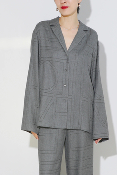 TOTEME(トーテム) |Monogram flannel pj top