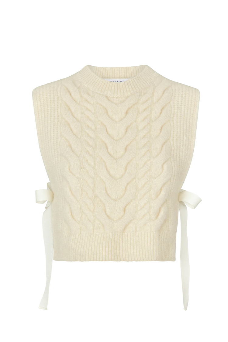 ⭐️CECILIE BAHNSEN ホワイト ケーブルニット 半袖 CECILIE BAHNSEN ホワイト ケーブルニット 半袖