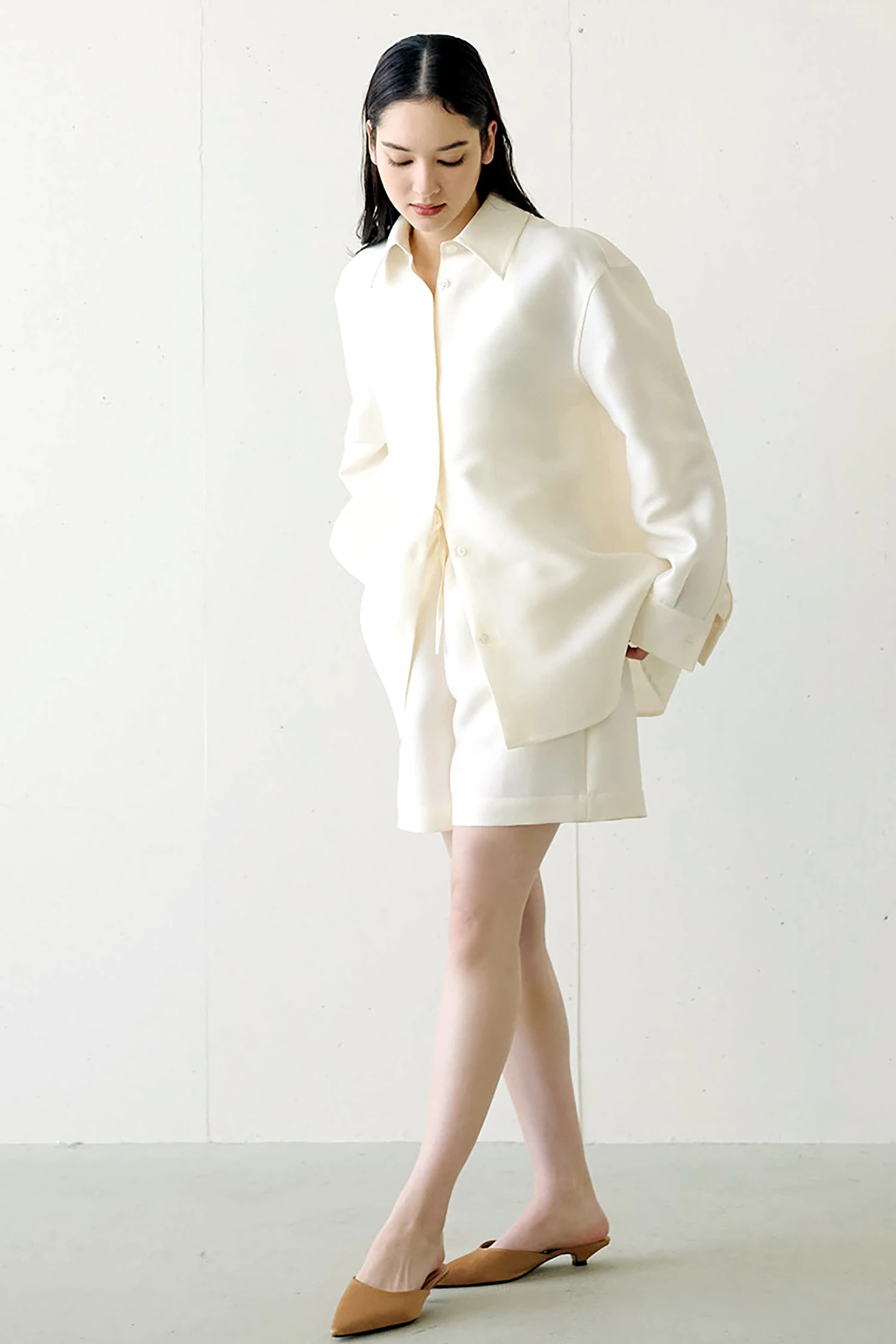 NO COFFEE ×CLUBHOUSショートパンツ　ホワイトXL ポリコットンパイルリラクシングイージーショートパンツ