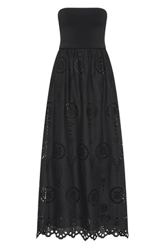 MATTEAU(マトー) |Strapless Knit and Broderie Dress