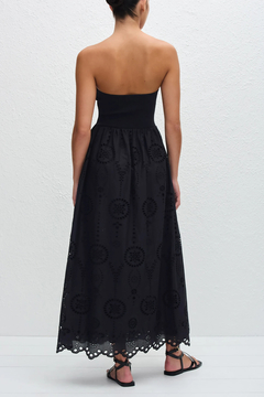 MATTEAU(マトー) |Strapless Knit and Broderie Dress