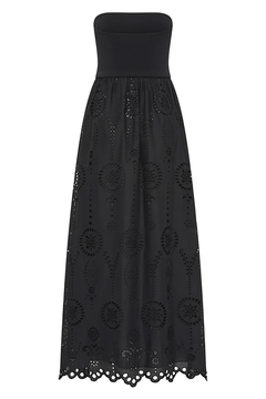 MATTEAU(マトー) |Strapless Knit and Broderie Dress